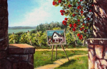 Egy festőtábor emlékére 27x41 cm