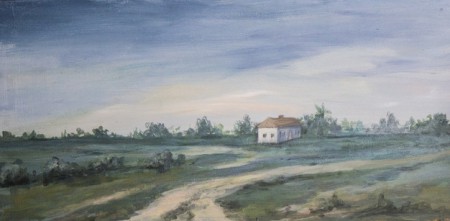 Hajnal a tanyán 25x40 cm